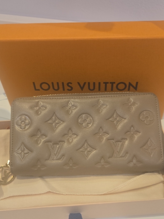 Louis Vuitton Handbags - Louis Vuitton Embossed Monogram Coussins Zip-Around Wallet in Taupe, GUC